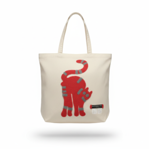 tote bag kucing bordir canvas red (salin)