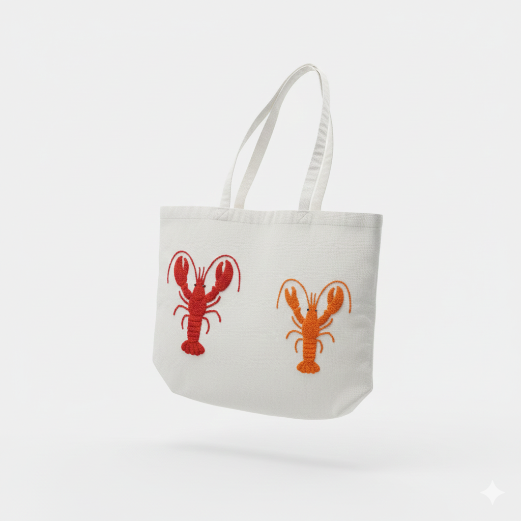 tote bag lobster bordir canvas tote bag lobster bordir canvas